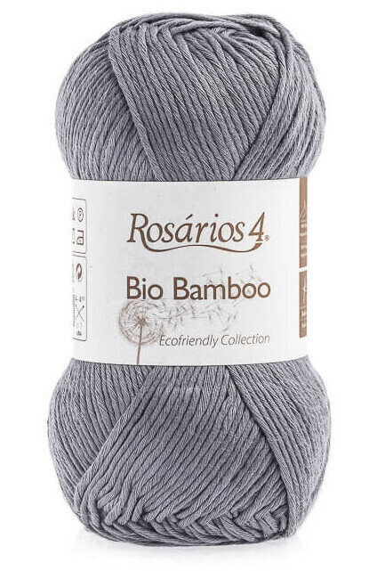 Плетива прежда Rosários 4 Bio Bamboo 6 Grey