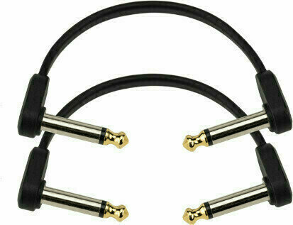 Adapter/Patch Cable D'Addario Flat Patch Cable Black 10 cm Angled - Angled - 1