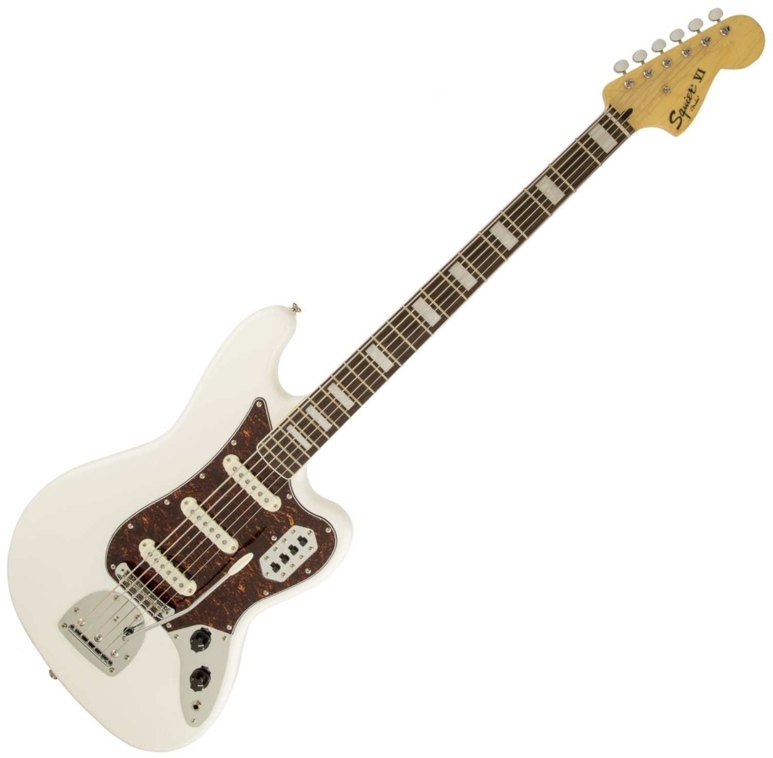 Baixo de 6 cordas Fender Squier Vintage Modified Bass VI IL Olympic White