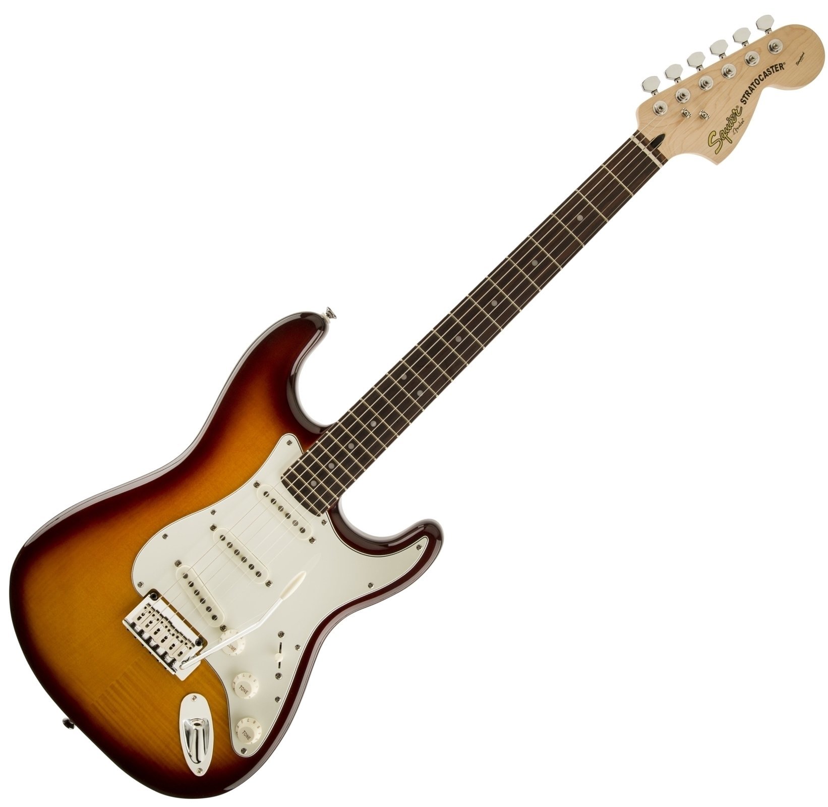 Elektrische gitaar Fender Squier Standard Stratocaster FMT IL Amber Burst