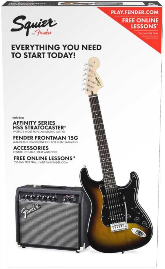 Elektrische gitaar Fender Squier Affinity Series Stratocaster HSS Pack IL Brown Sunburst