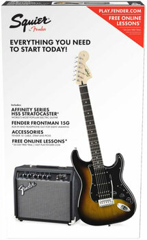 Електрическа китара Fender Squier Affinity Series Stratocaster HSS Pack IL Brown Sunburst - 1