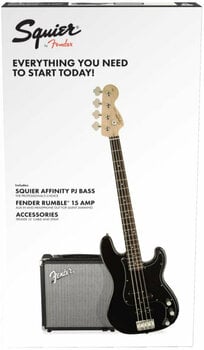 E-Bass Fender Squier Affinity Series Precision Bass PJ Pack L Black - 1
