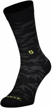 Calcetines para correr Scott Sock Trail Camo Crew Black-Sulphur Yellow S Calcetines para correr - 1