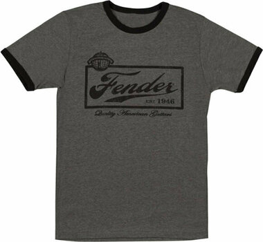 Skjorta Fender Skjorta Beer Label Ringer Grey-Svart S - 1
