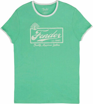 Tricou Fender Tricou Beer Label Ringer Sea Foam Green/White S - 1