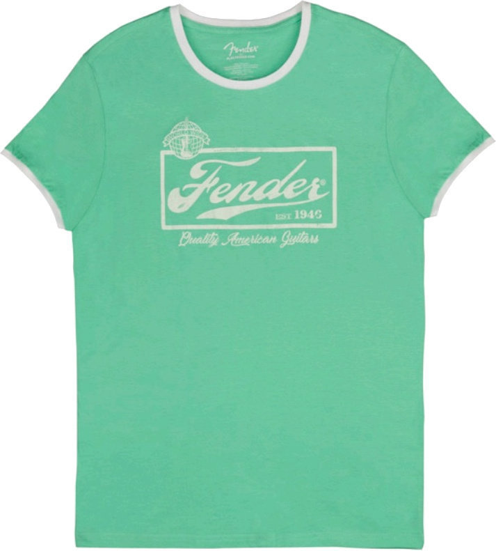 T-shirt Fender Beer Label Ringer Sea Foam Green/White M T-shirt