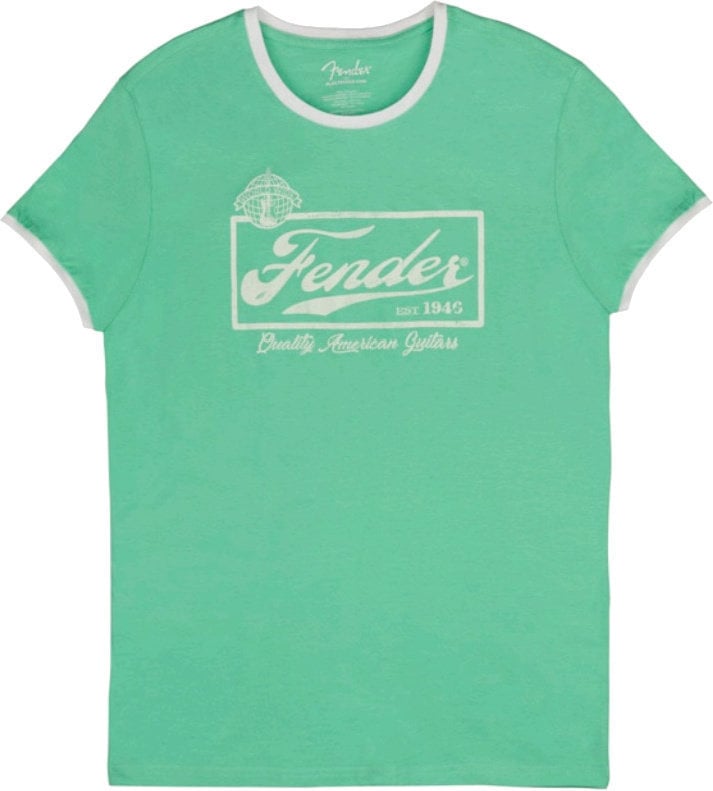 Shirt Fender Shirt Beer Label Ringer Sea Foam Green/White XL