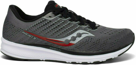 Pantofi de alergare pe șosea Saucony Ride 13 Cărbune/Roșu 43 Pantofi de alergare pe șosea