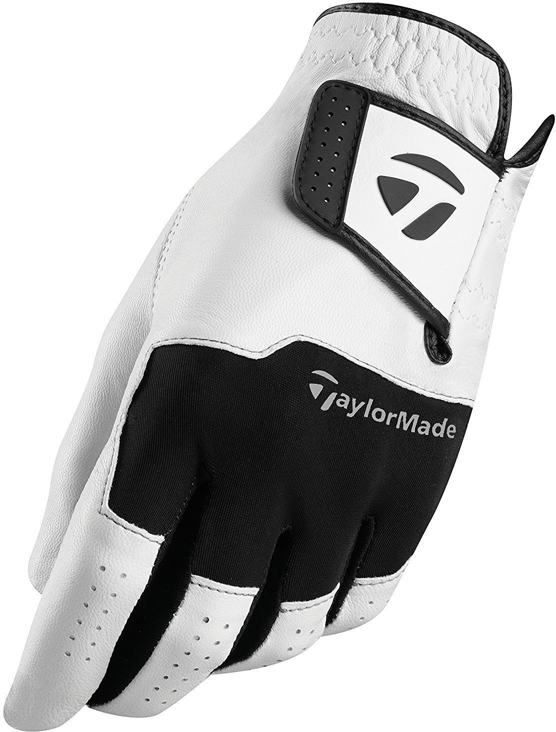 Gloves TaylorMade Stratus Leather Mens Golf Glove White/Black LH ML