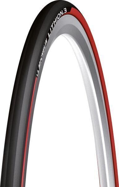 Pneumatico per bicicletta da strada Michelin Lithion3 29/28" (622 mm) 25.0 Black/Red Folding Pneumatico per bicicletta da strada