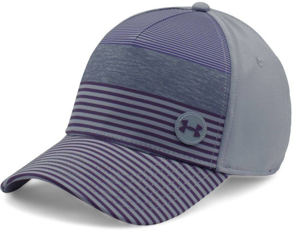 Baseball sapka Under Armour Men's Golf Striped Out Cap Steel/Gooseberry Purple L/XL