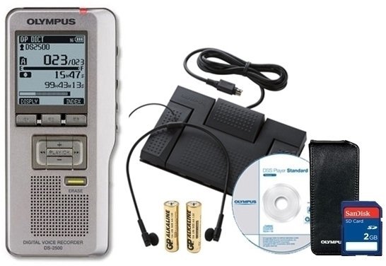Portable Digital Recorder Olympus Dictation and Transcription Kit Silver Pro