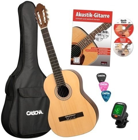 Guitarra clásica Cascha HH 2043 DE Classical Guitar 4/4 Bundle