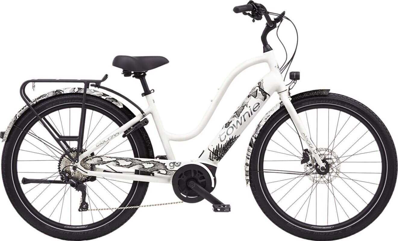 Hybride E-fiets Electra Townie Path Go! 10D Shimano Deore RD-M4100 1x10 Pearl White
