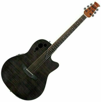 Electro-acoustic guitar Ovation Applause AE44IIP Mid Cutaway Transparent Black Flame - 1