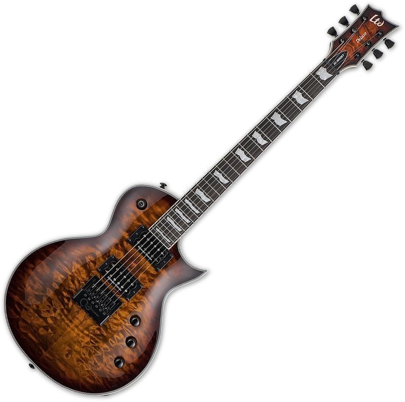 Electric guitar ESP LTD EC-1000ET-QM Dark Brown Sunburst