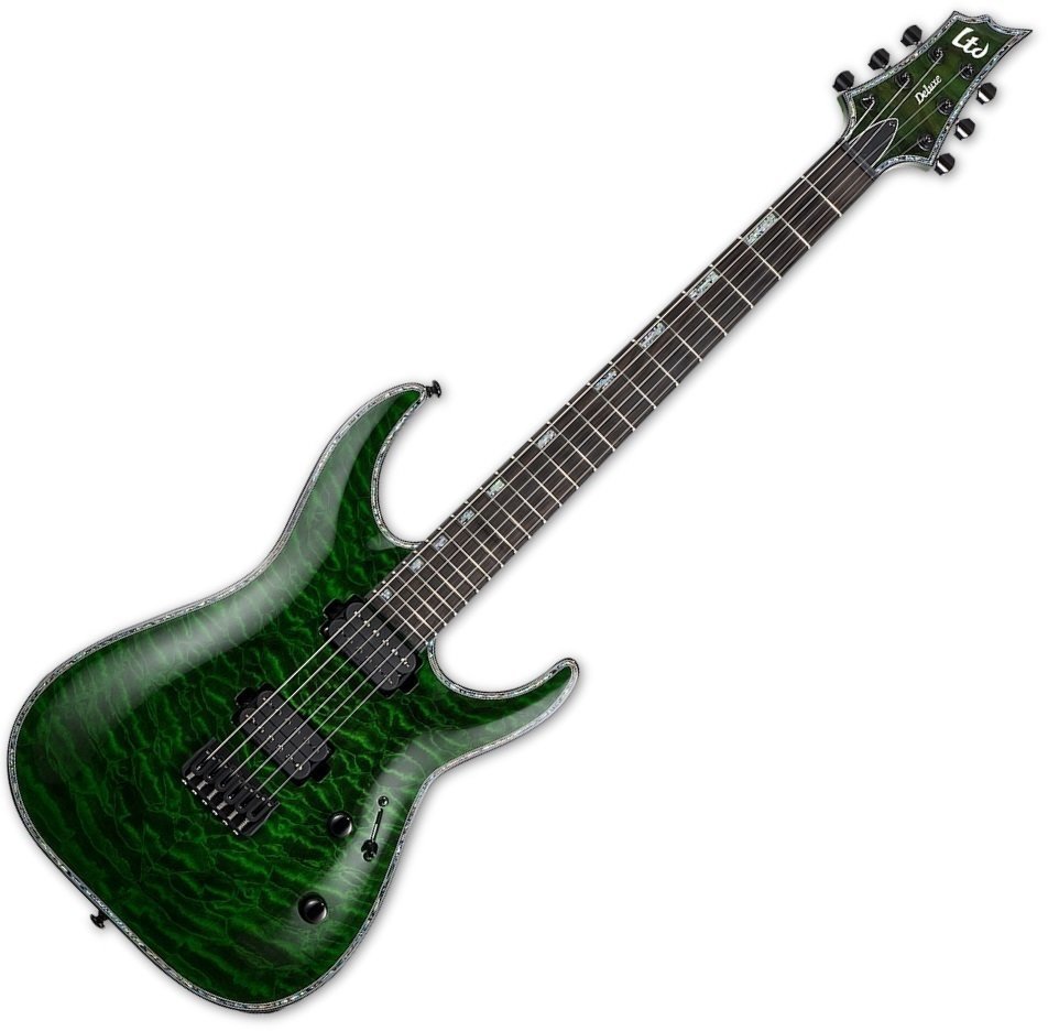 Elektrische gitaar ESP LTD H-1001QM See Thru Green