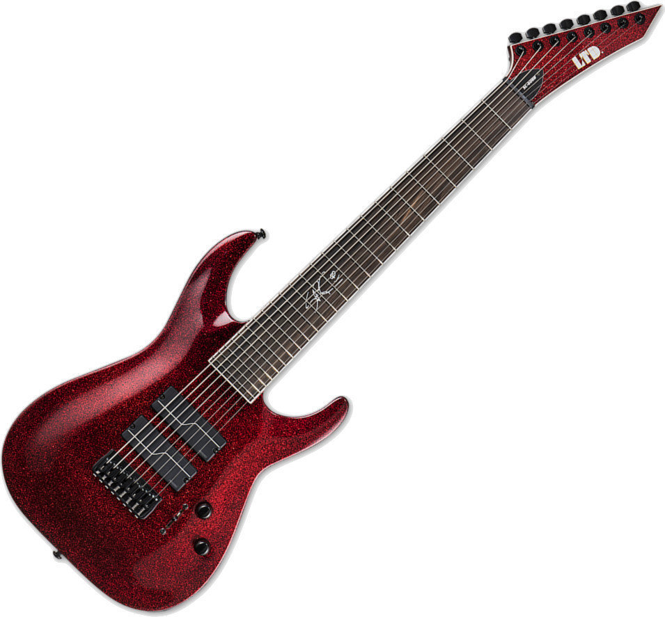 Guitares 8 cordes ESP LTD SC-608B Red Sparkle