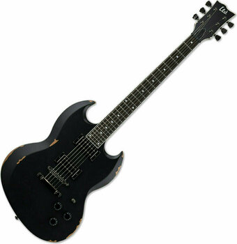 Electric guitar ESP LTD VOLSUNG Distressed Black Satin - 1