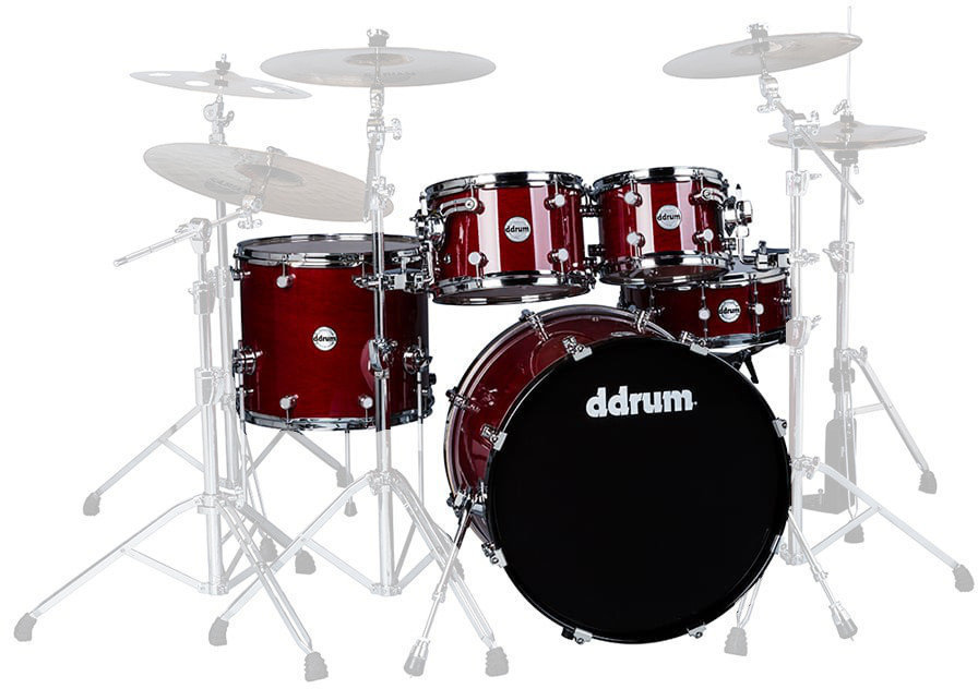 Akustik-Drumset DDRUM Reflex ELT 5pc set Trans Red - Shell Pack