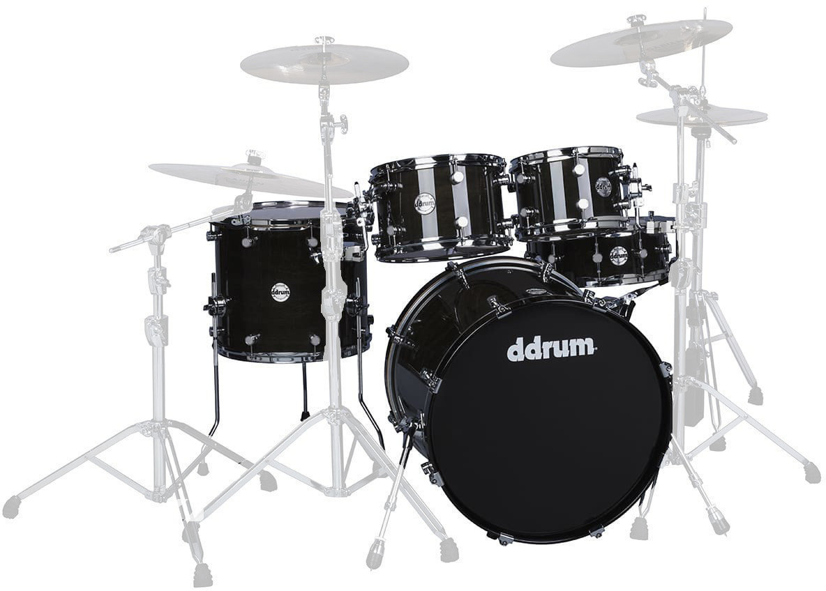 Akustik-Drumset DDRUM Reflex ELT 5pc set Trans Black- Shell Pack