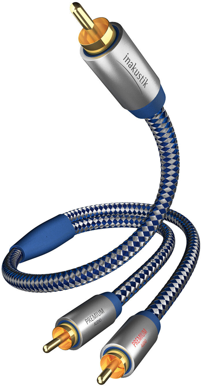Hi-Fi Mélynyomó kábel Inakustik Premium II 3 m Kék Hi-Fi Mélynyomó kábel