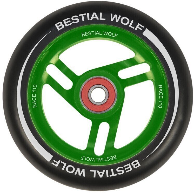Kolečka na koloběžku Bestial Wolf Rueda Race Černá-Zelená Kolečka na koloběžku