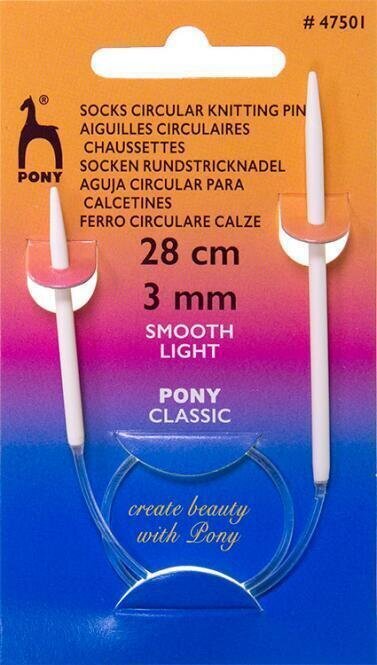 Rundstricknadel Pony Circular Sock Needles Rundstricknadel 28 cm 3 mm