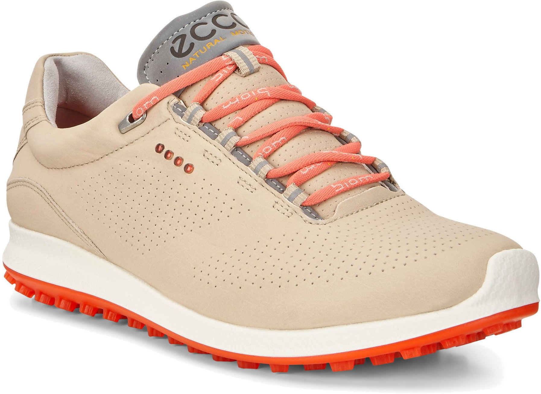 Naisten golfkengät Ecco Biom Hybrid 2 Womens Golf Shoes Oyester/Coral Blush US 9