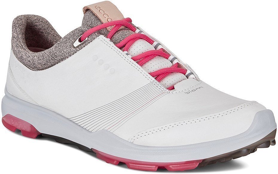 Chaussures de golf pour femmes Ecco Biom Hybrid 3 Womens Golf Shoes White/Teaberry 36