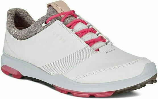 Női golfcipők Ecco Biom Hybrid 3 Womens Golf Shoes White/Teaberry 37 - 1