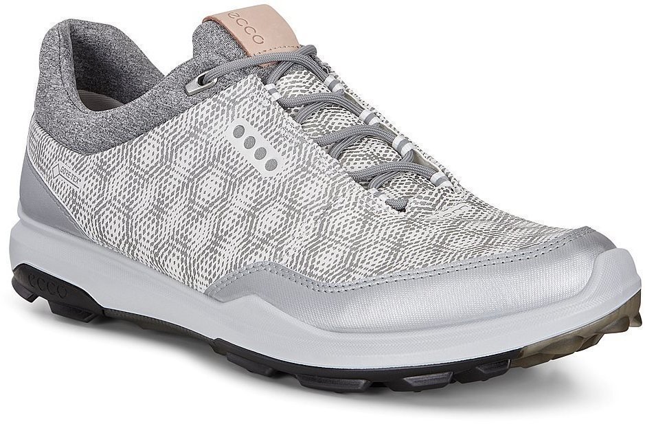 Chaussures de golf pour hommes Ecco Biom Hybrid 3 Mens Golf Shoes Blanc-Argent