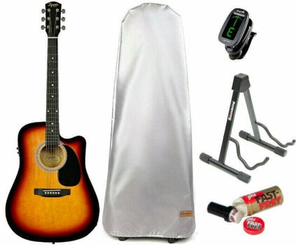 electro-acoustic guitar Fender Squier SA-105CE Sunburst SET Sunburst - 1