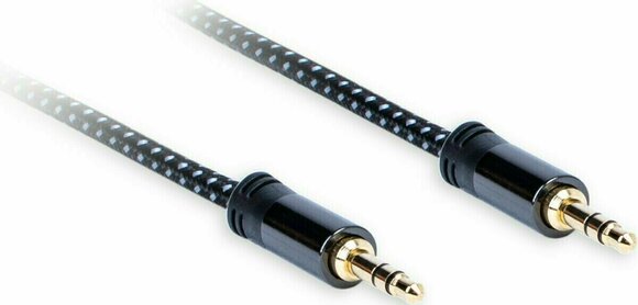 Hi-Fi AUX-kabel AQ Premium PA40007 0,75 m Svart-Vit Hi-Fi AUX-kabel - 1