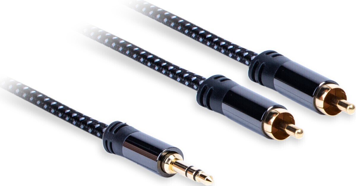 Hi-Fi AUX-kabel AQ Premium PA42015 1,5 m Wit-Zwart Hi-Fi AUX-kabel