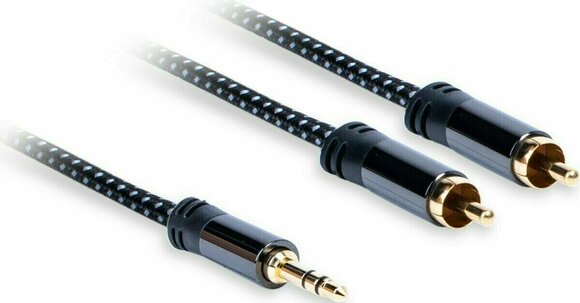 Hi-Fi AUX-kabel AQ Premium PA42030 3 m Svart-Vit Hi-Fi AUX-kabel - 1