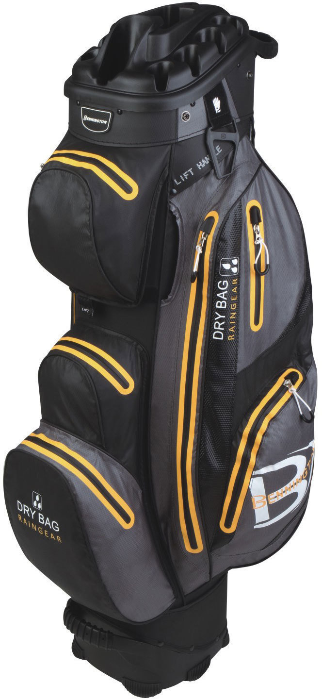 Golf torba Cart Bag Bennington QO 14 Quiet Organizer Waterproof Black/Grey/Orange