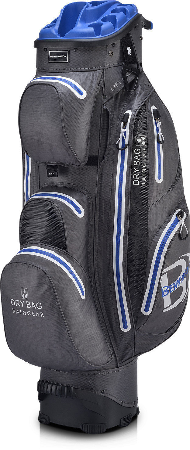 Sac de golf Bennington QO 14 Waterproof Canon Grey/Electric Blue Cart Bag