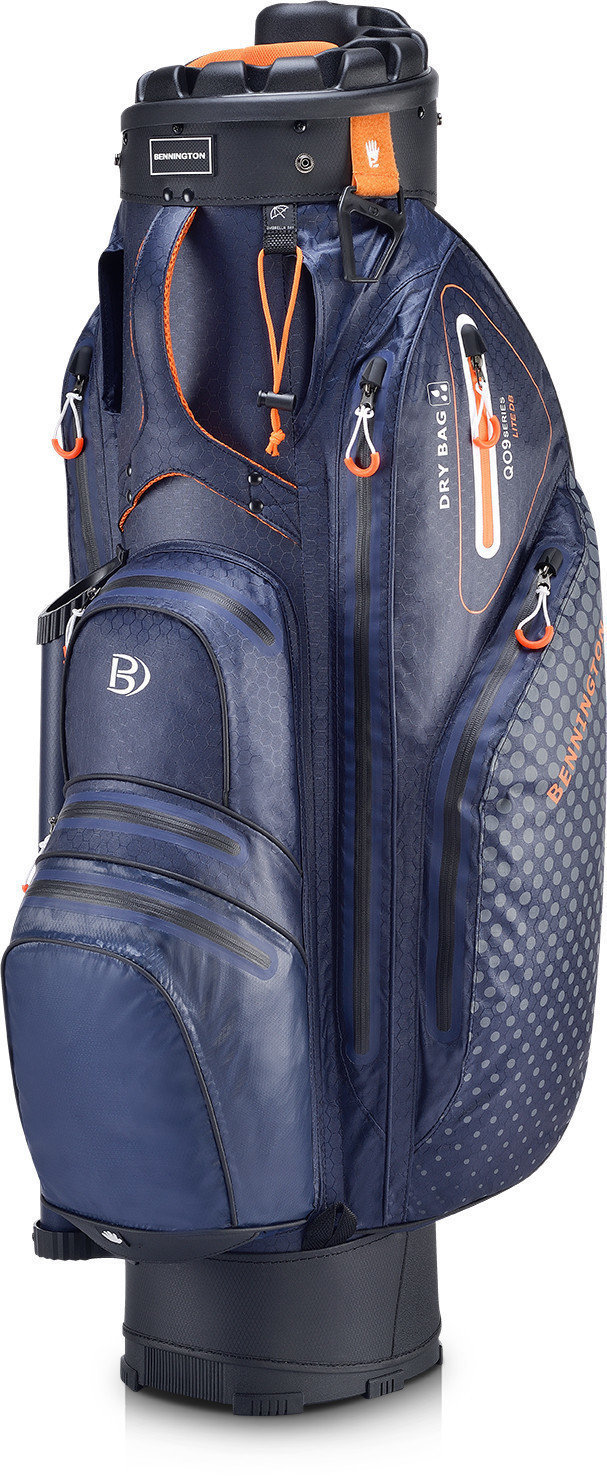 Golftas Bennington QO 9 Lite Waterproof Midnight Blue/Orange Cart Bag