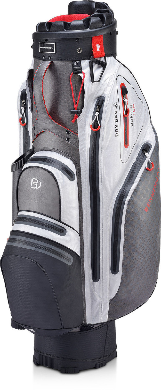 Golfbag Bennington QO 9 Lite Waterproof Canon Grey/Black/White Cart Bag