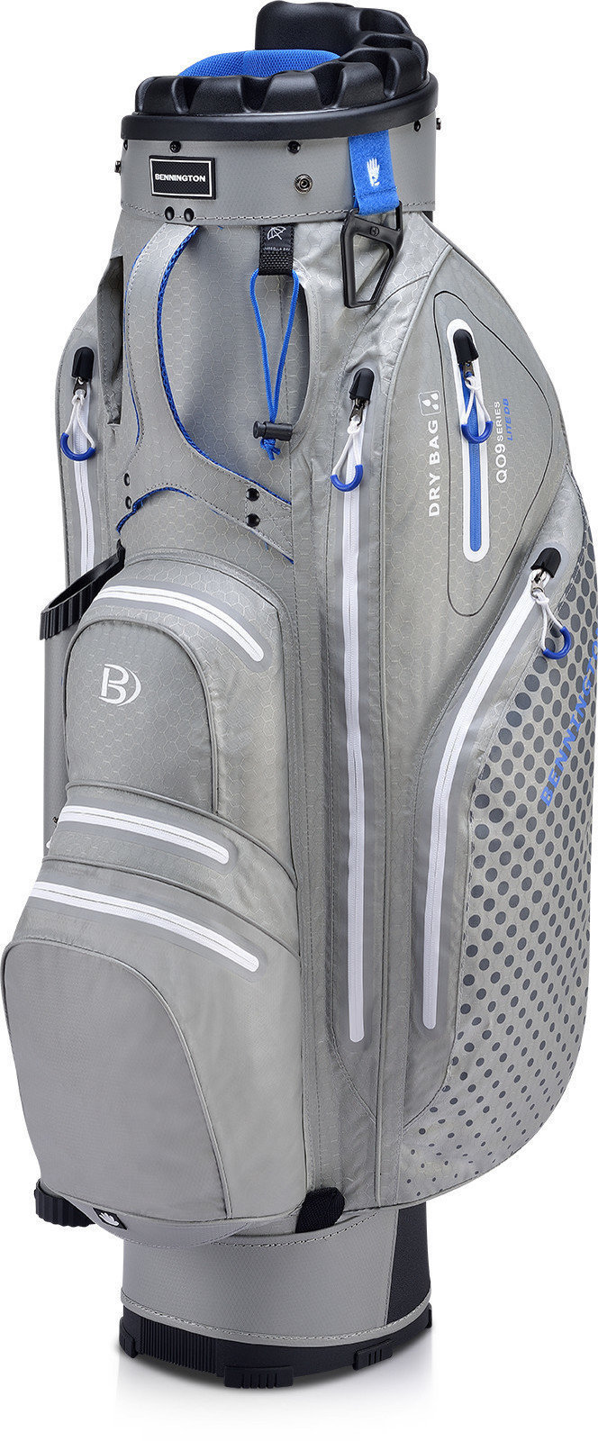 Torba golfowa Bennington QO 9 Lite Waterproof Dolphin Grey/Indigo Cart Bag