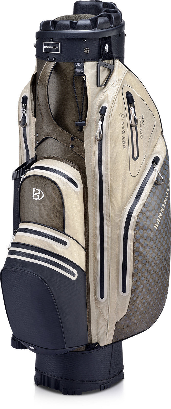 Saco de golfe Bennington Sport QO 9 Lite Waterproof Cart Bag Black/Espresso/Sahara