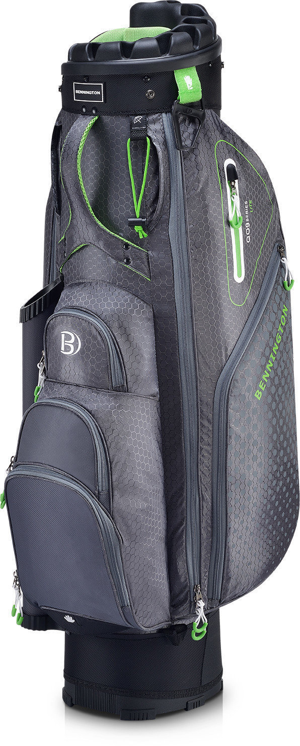 Golfbag Bennington QO 9 Lite Cart Bag Canon Grey/Laser Green