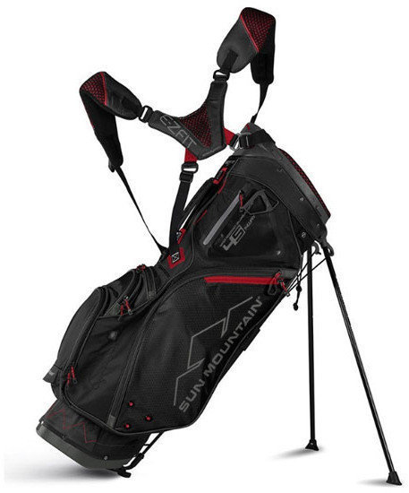 Geanta pentru golf Sun Mountain 4.5 LS Black/Gunmetal/Red Stand Bag