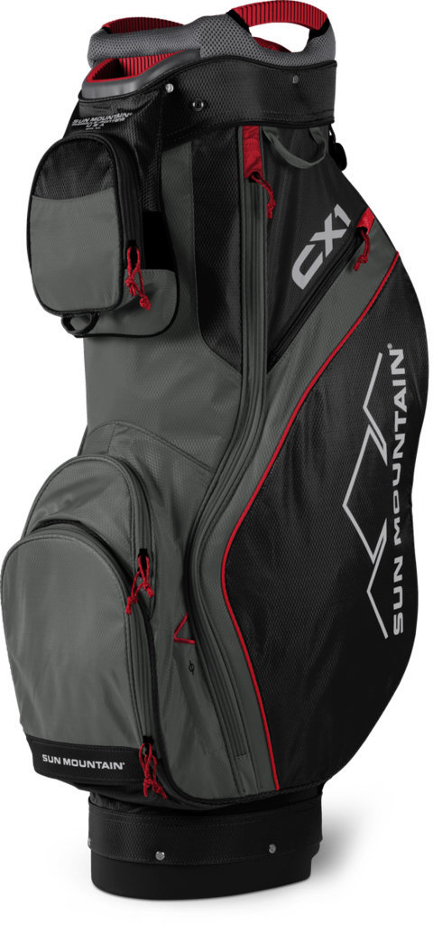 Golftas Sun Mountain CX1 Black/Gunmetal/Red Cart Bag