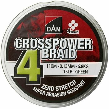 Vlasec, šnúra DAM Crosspower 4-Braid Green 0,10 mm 4,5 kg 150 m - 1
