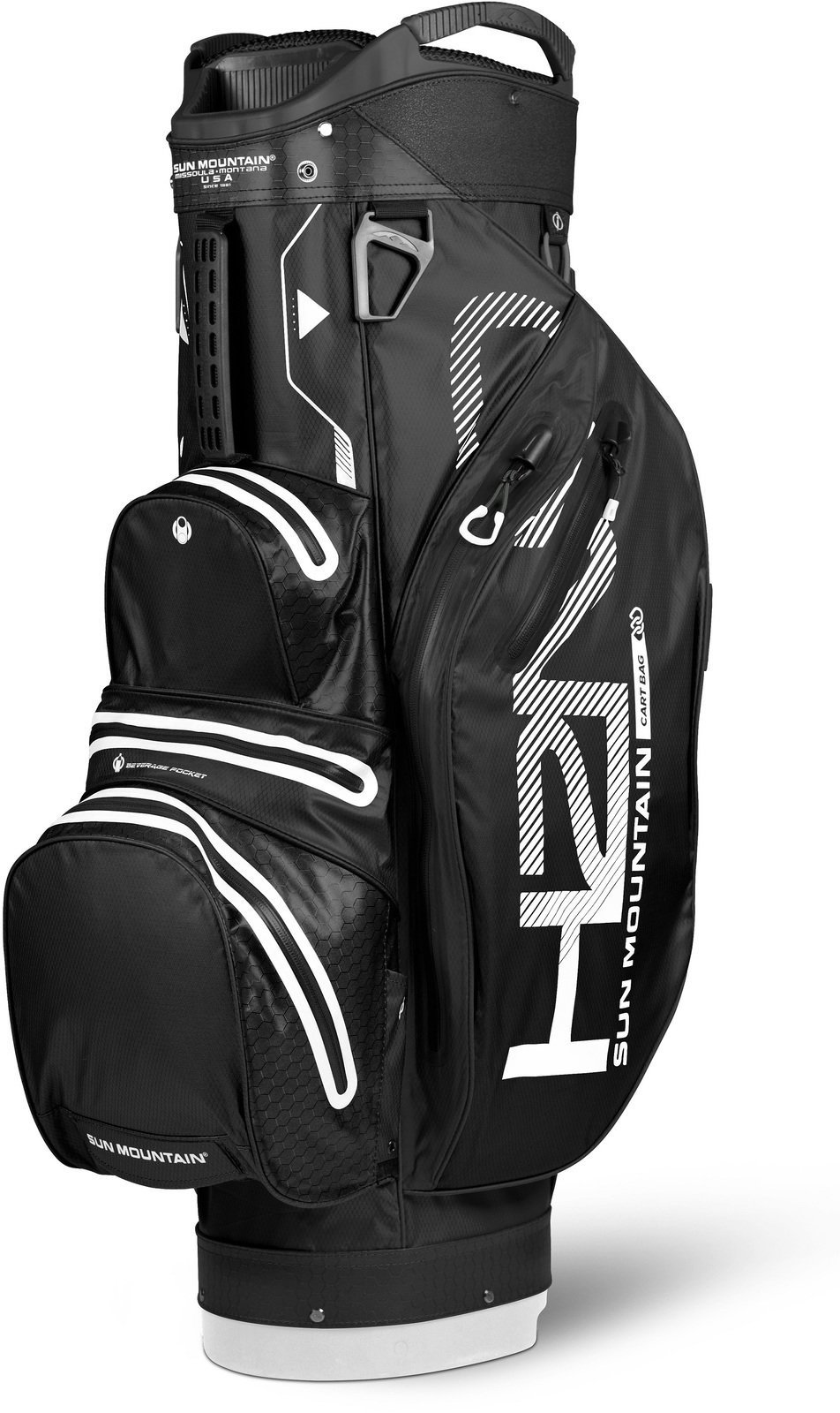 Geanta pentru golf Sun Mountain H2NO Lite Black/White Cart Bag 2018