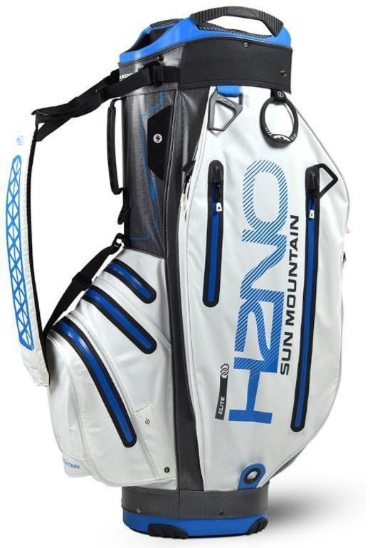 Golf Bag Sun Mountain H2NO Elite White/Gunmetal/Cobalt Cart Bag 2018