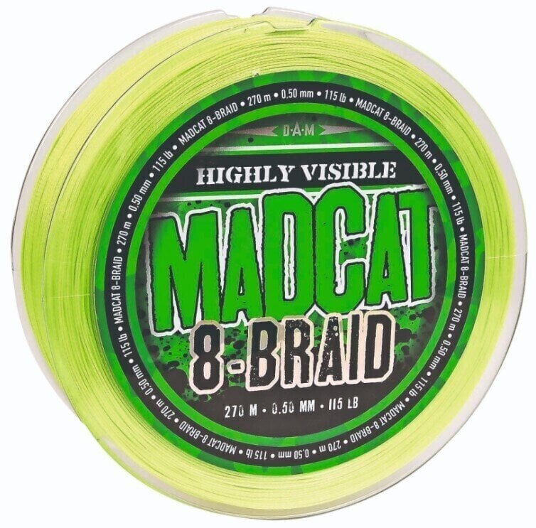 Najlon MADCAT 8-Braid Hi Vis Yellow 0,50 mm 52,2 kg 270 m